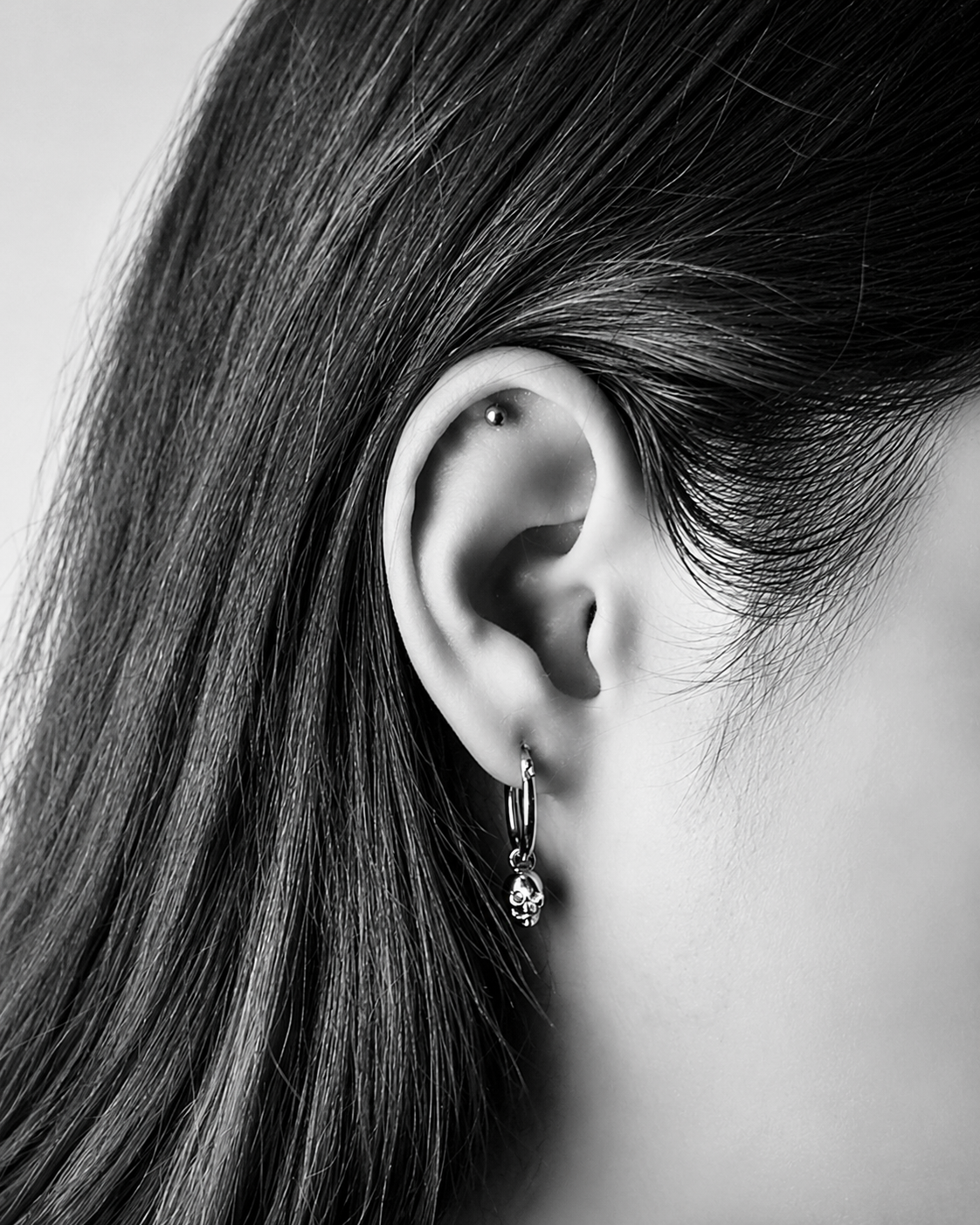 Halo Skull Punk Cross Stud Earrings