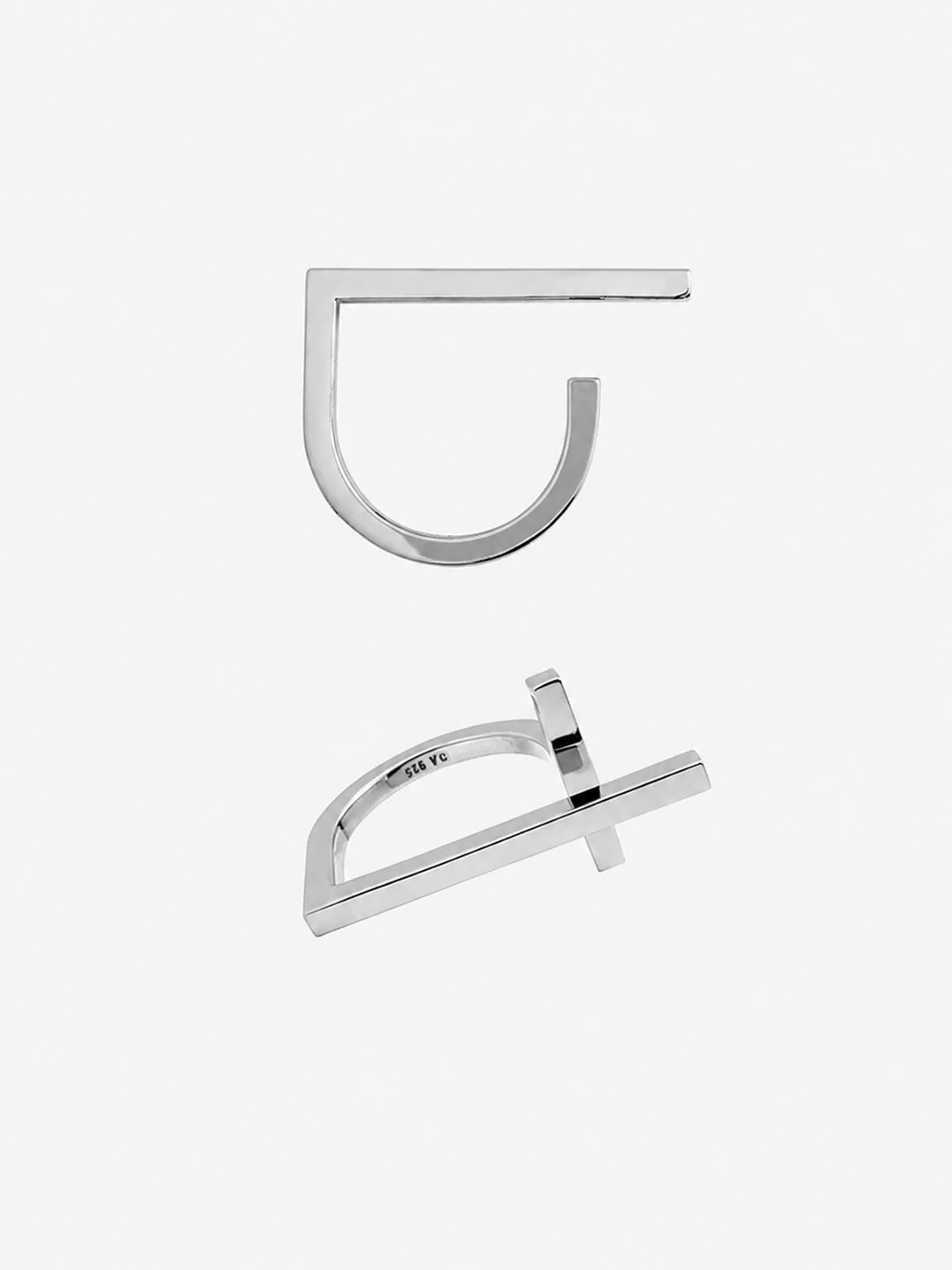 Twin Cross Sterling Ring Set