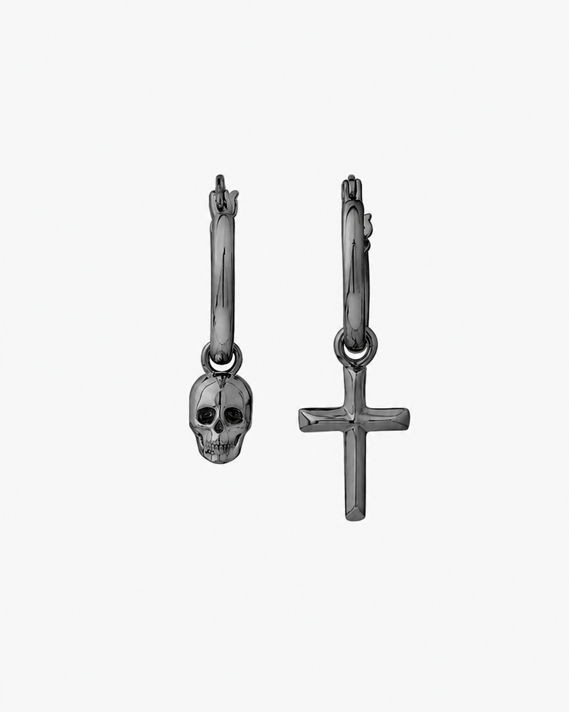 Halo Skull Punk Cross Stud Earrings