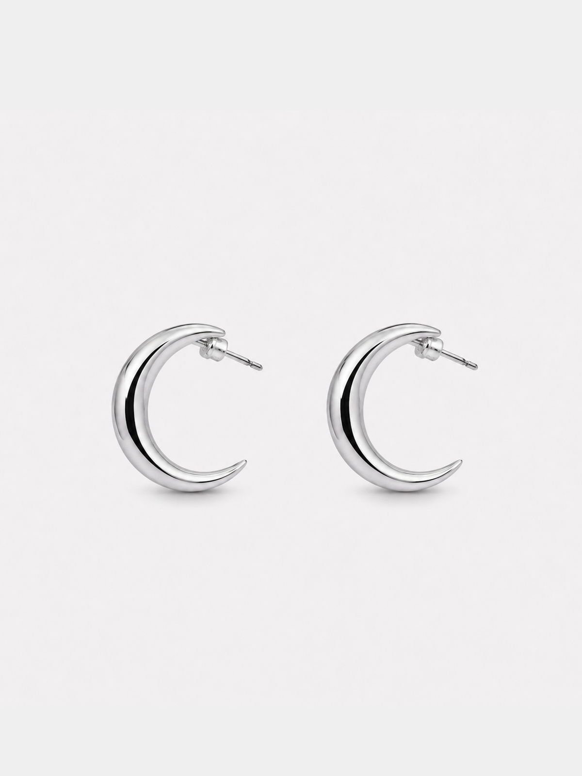 Crescent Moon Sterling Studs