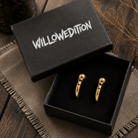 Black Gold Antler Stud Earrings