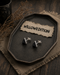 Obsidian Cube Sterling Studs