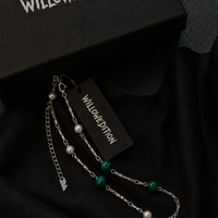 Pearl & Green Agate Sterling Elegance Necklace