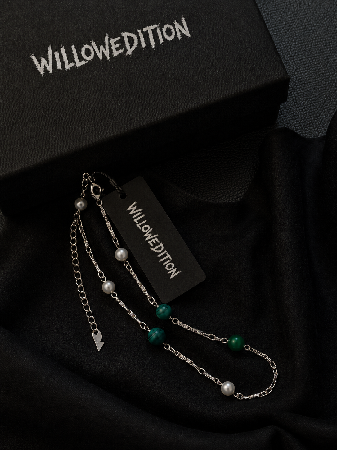 Pearl & Green Agate Sterling Elegance Necklace