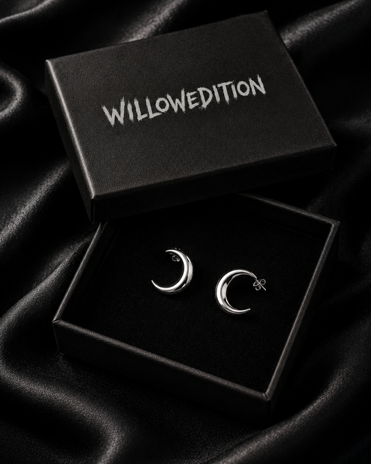 Crescent Moon Sterling Studs