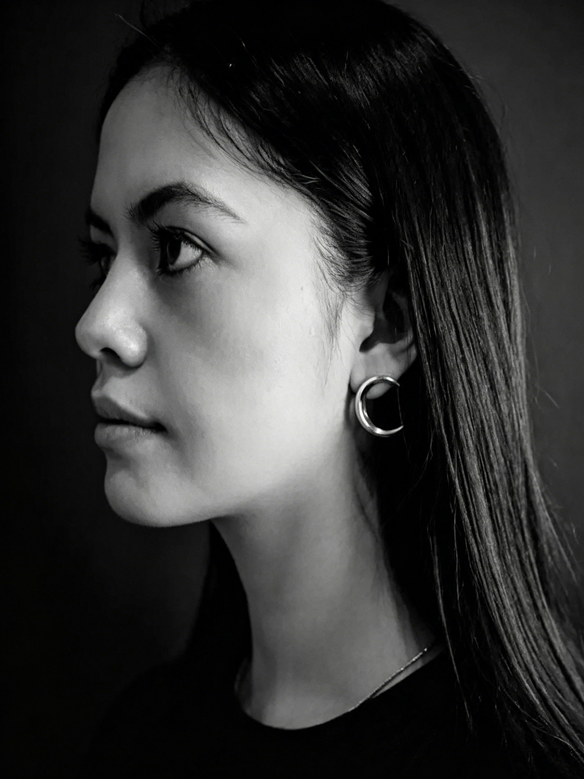 Crescent Moon Sterling Studs
