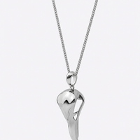 Raven Skull Sterling Pendant