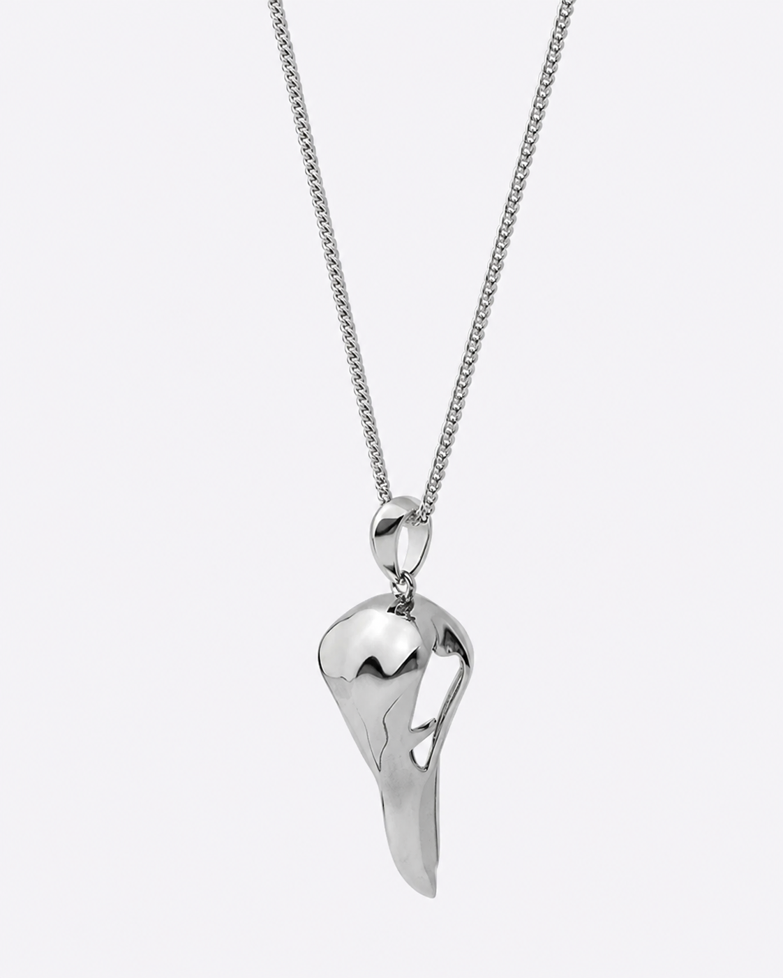 Raven Skull Sterling Pendant