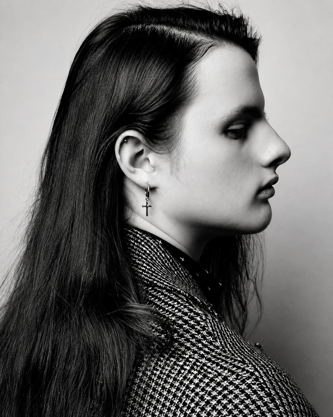 Halo Skull Punk Cross Stud Earrings