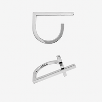 Twin Cross Sterling Ring Set