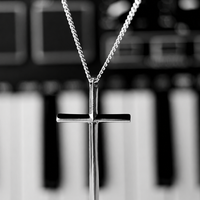 Minimal Cross Sterling Couple Necklace