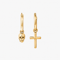Halo Skull Punk Cross Stud Earrings