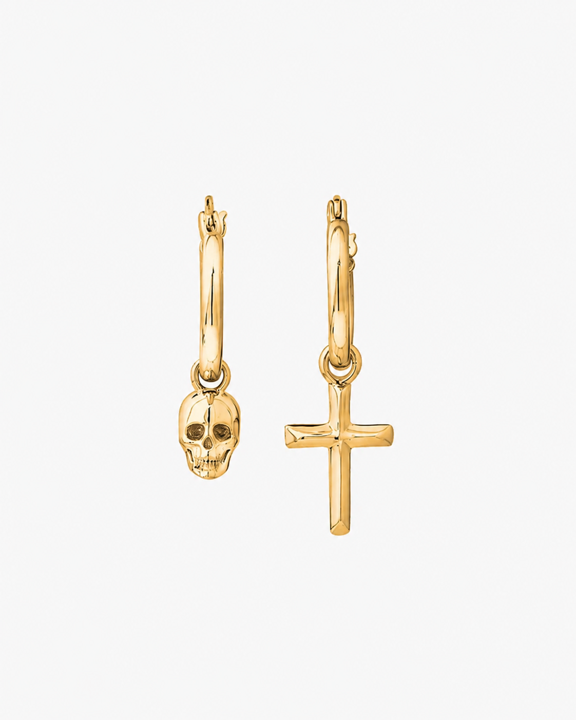 Halo Skull Punk Cross Stud Earrings