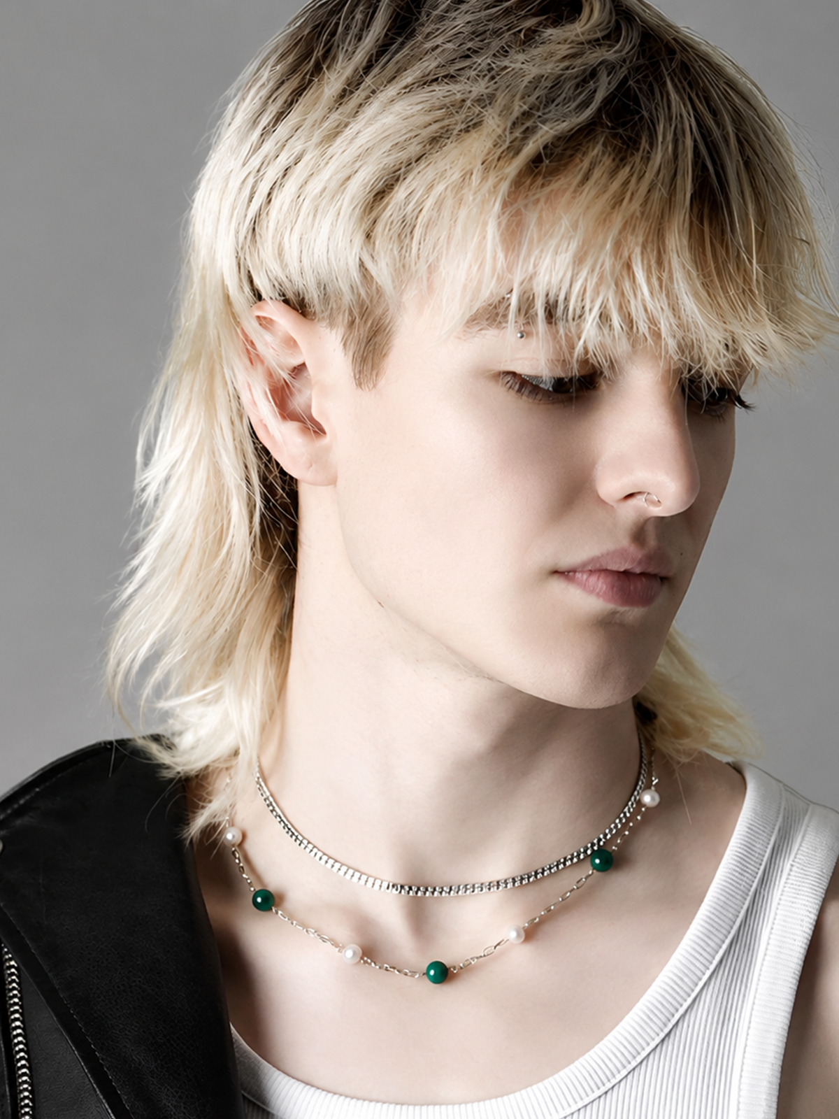 Pearl & Green Agate Sterling Elegance Necklace