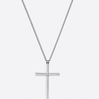 Minimal Cross Sterling Couple Necklace
