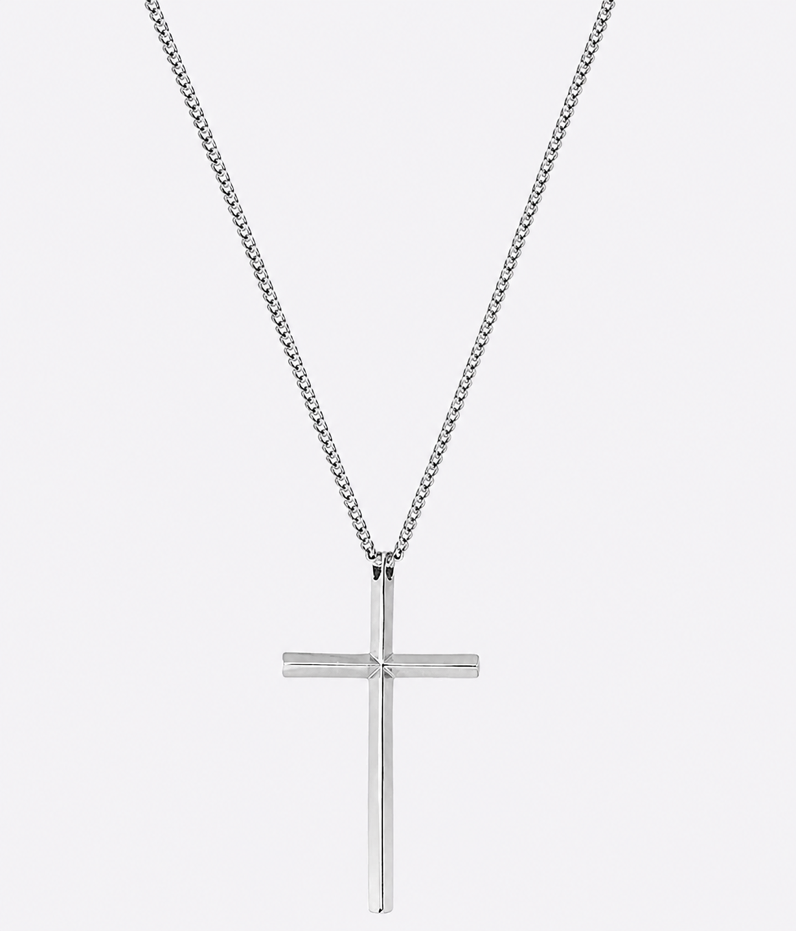 Minimal Cross Sterling Couple Necklace