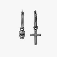 Halo Skull Punk Cross Stud Earrings