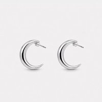 Crescent Moon Sterling Studs
