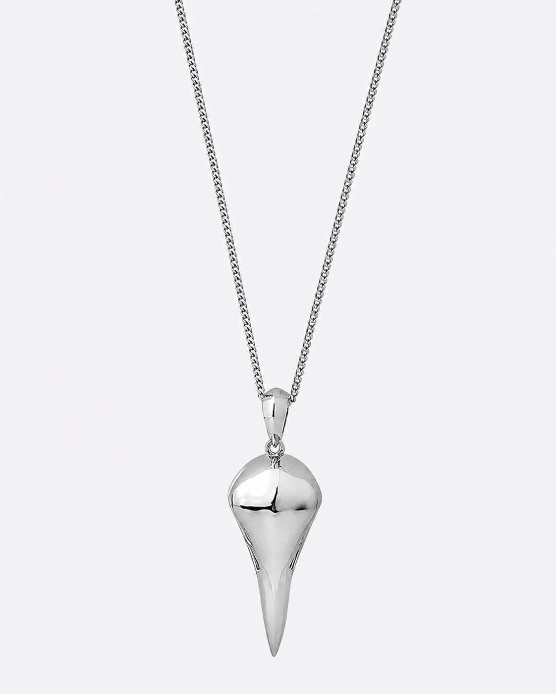 Raven Skull Sterling Pendant