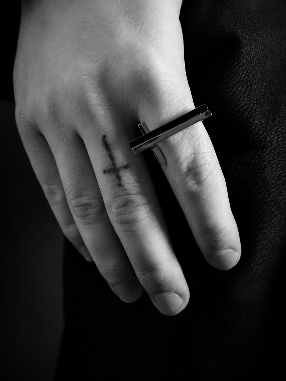 Twin Cross Sterling Ring Set